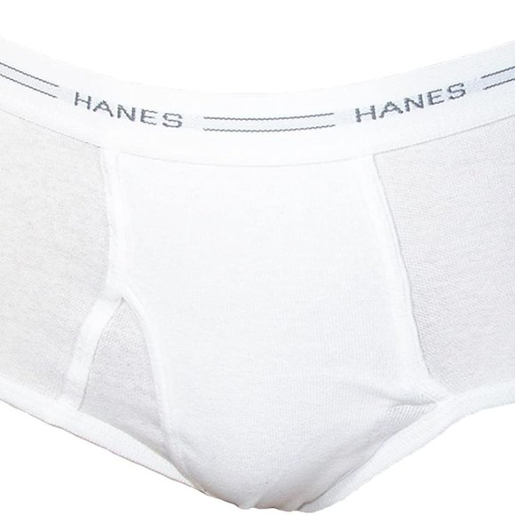 Hanes Mens White Briefs 3 Pack L/G - Picture 2 of 2